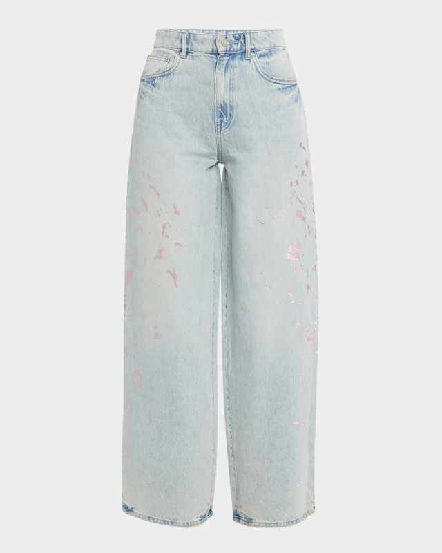 Wide-Leg Baggy Paint Jeans